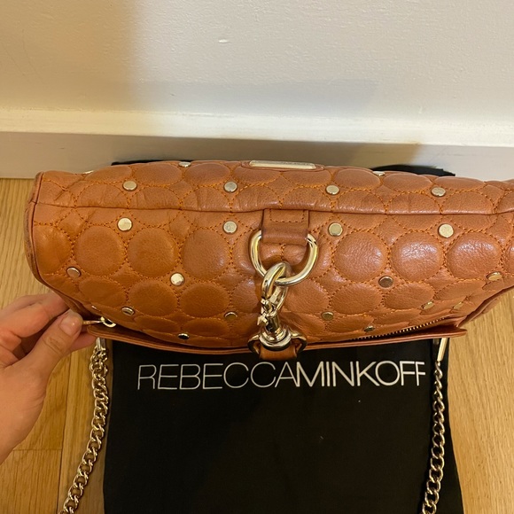 Rebecca Minkoff Crossbody Bag Metal Chain Leather - Picture 3 of 6